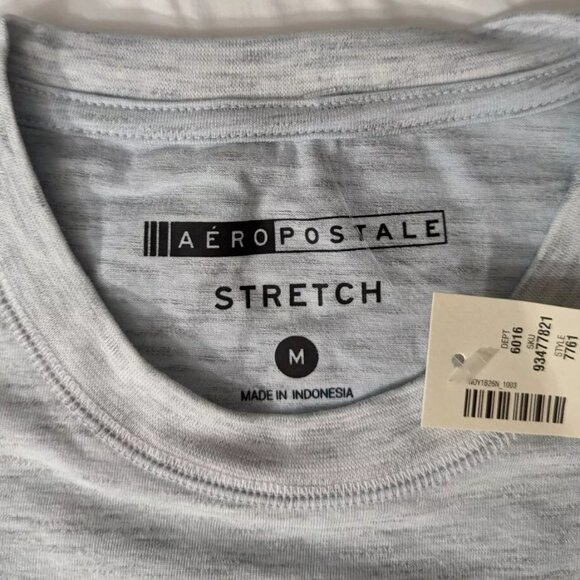 Aeropostale Vertical Aero87 Stretch Graphic Tee - Medium - Yellow and Gray - Picture 3 of 5